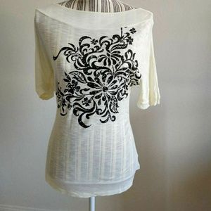 Boat Neck Cream Top
